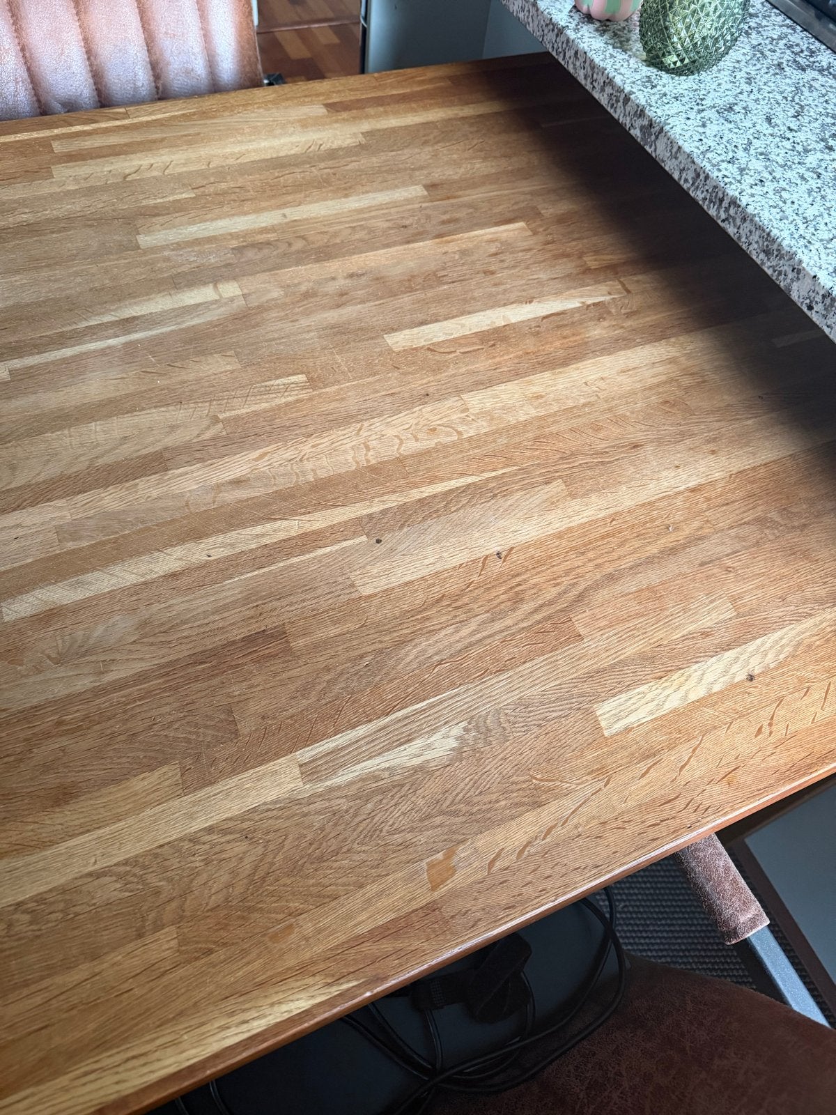 Eettafel 180x80 cm, massief houten blad, Ophalen, Gebruikt, 50 tot 100 cm, 150 tot 200 cm