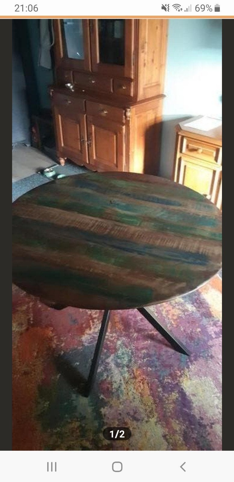 Vintage Eettafel, Ophalen of Verzenden, Gebruikt, Rechthoekig, 50 tot 100 cm