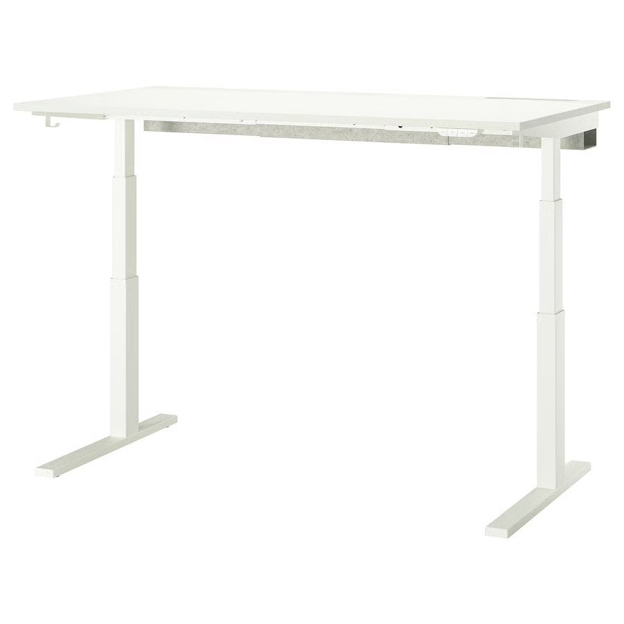 IKEA MITTZON Zit-sta bureau - Wit, Ophalen, Zit-sta bureau, Elektrisch, Spaanplaat of MDF
