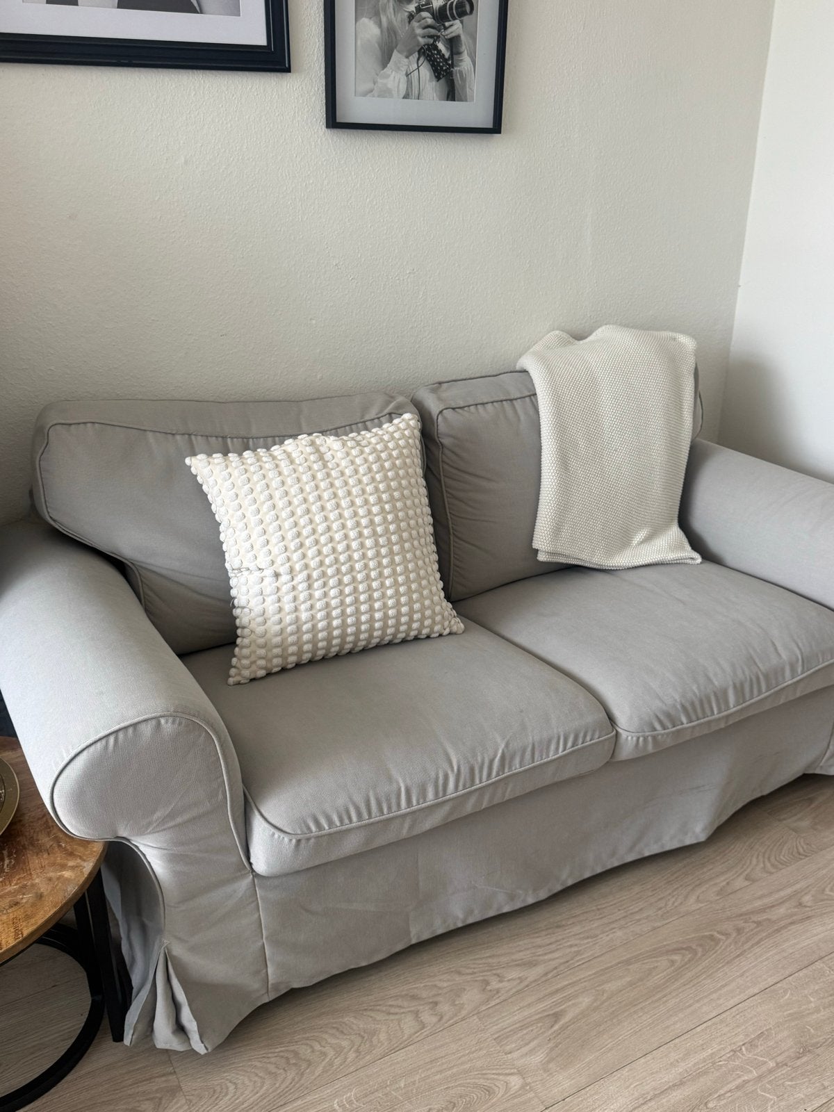 IKEA EKTORP 2-zitsbank met bijpassende poef, Ophalen, Gebruikt, 150 tot 200 cm, Tweepersoons