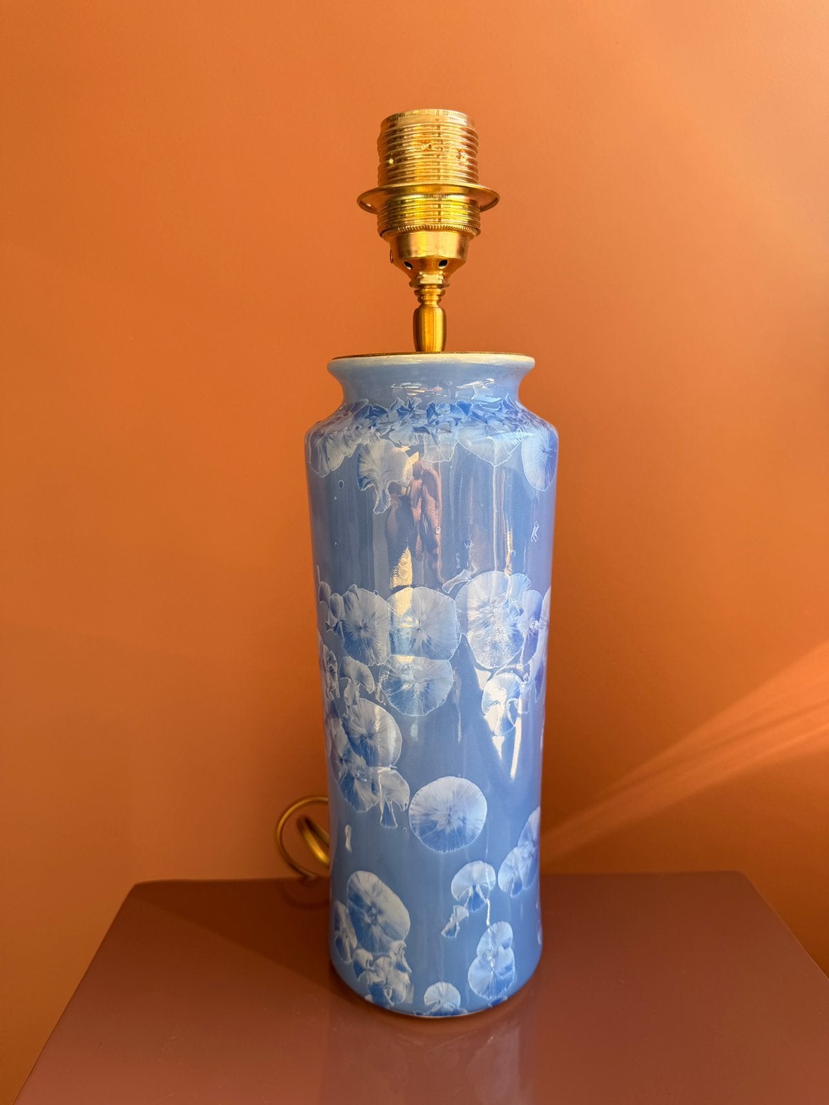 Blauwe geglazuurde vaas-lampenvoet, Blauw, Nieuw, Sfeerlamp, E27 (groot)
