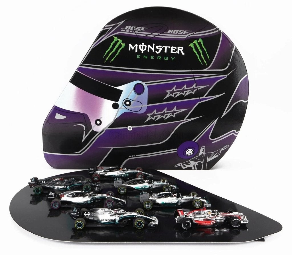 Lewis Hamilton 7 Times World Champion Set 1:43 Minichamps, Ophalen of Verzenden, Nieuw, Auto, MiniChamps