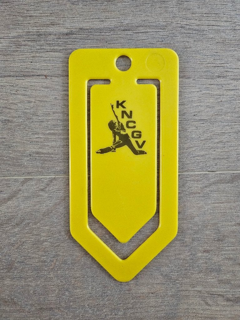grote gele paperclip van turnbond KNCGV en jazz - 7 x 15 cm, Ophalen of Verzenden, Gebruikt