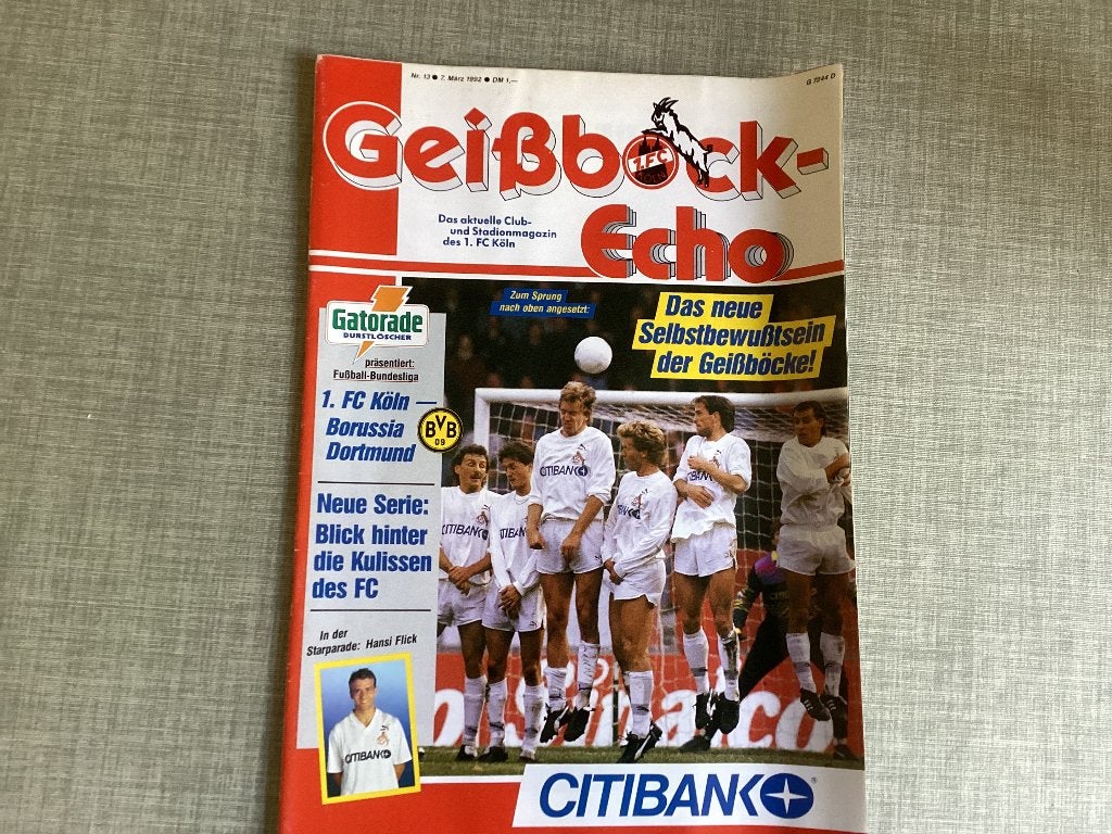 Programma FC Koln-Borussia Dortmund 1992, Ophalen of Verzenden, Zo goed als nieuw, Buitenlandse clubs, Boek of Tijdschrift