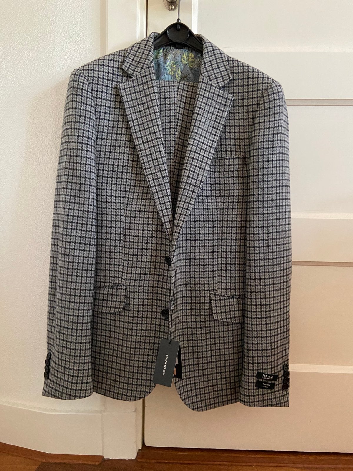 Grijs geruit pak maat 48 Gianni Feraud, Ophalen of Verzenden, Zo goed als nieuw, Maat 48/50 (M), Grijs