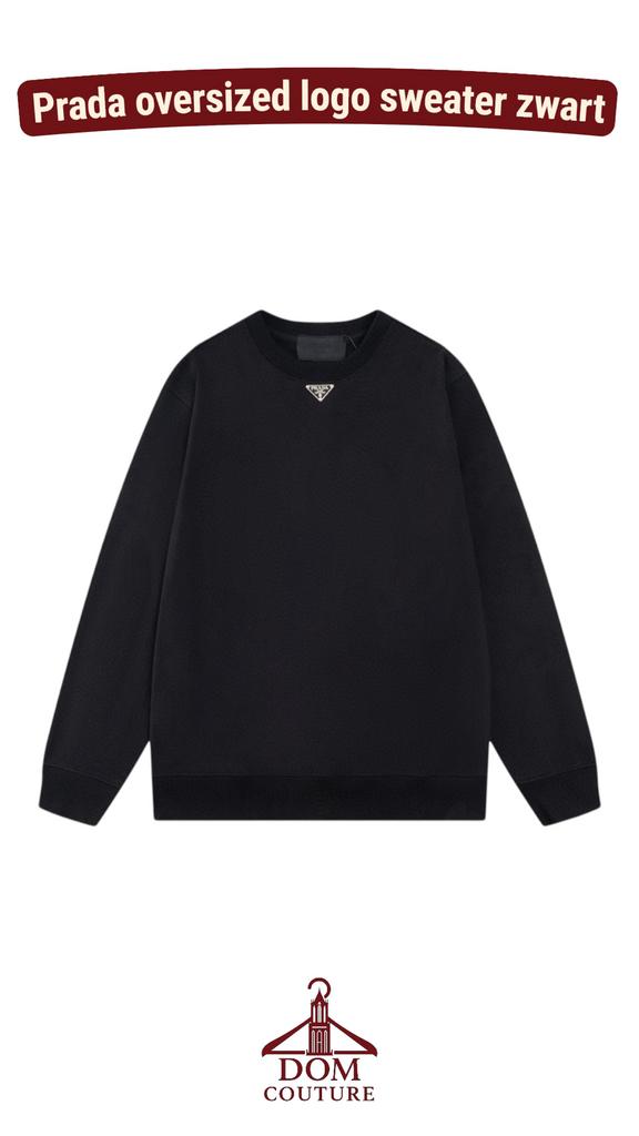 Prada “Oversized” logo sweater trui Maat L XL zwart ss2026, Ophalen of Verzenden, Zo goed als nieuw, Maat 56/58 (XL), Zwart