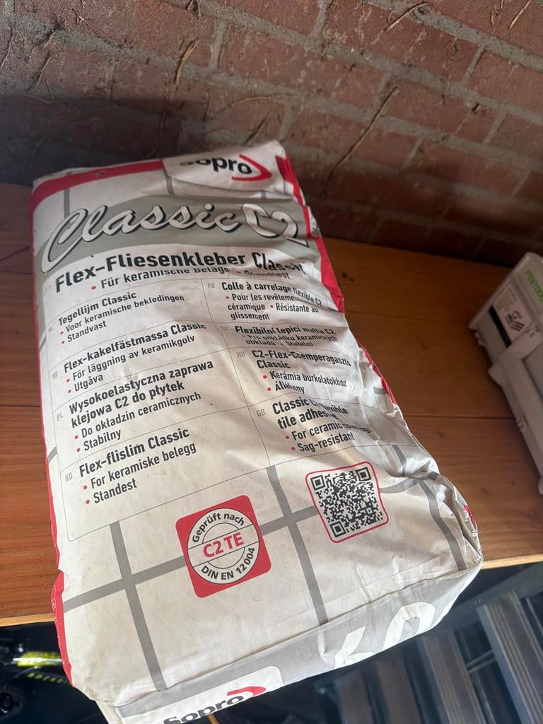 Sopro Flex-Fliesenkleber Classic C2TE tegellijm, Doe-het-zelf en Verbouw, Tegels, Ophalen of Verzenden, Nieuw, Overige materialen