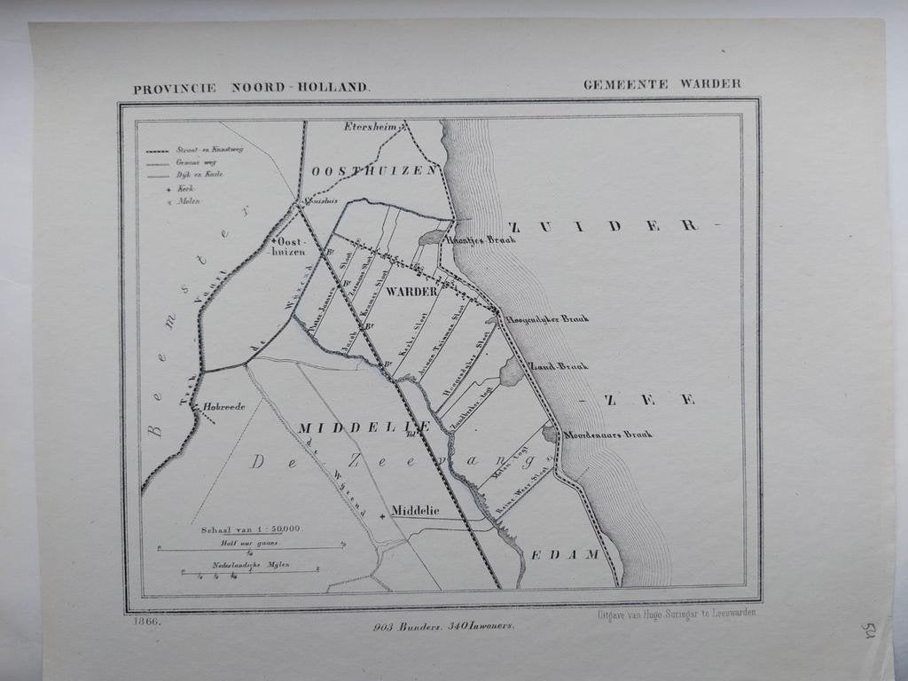 54 / Warder Middelie Oosthuizen Etersheim Hobreede uit 1866, Ophalen of Verzenden