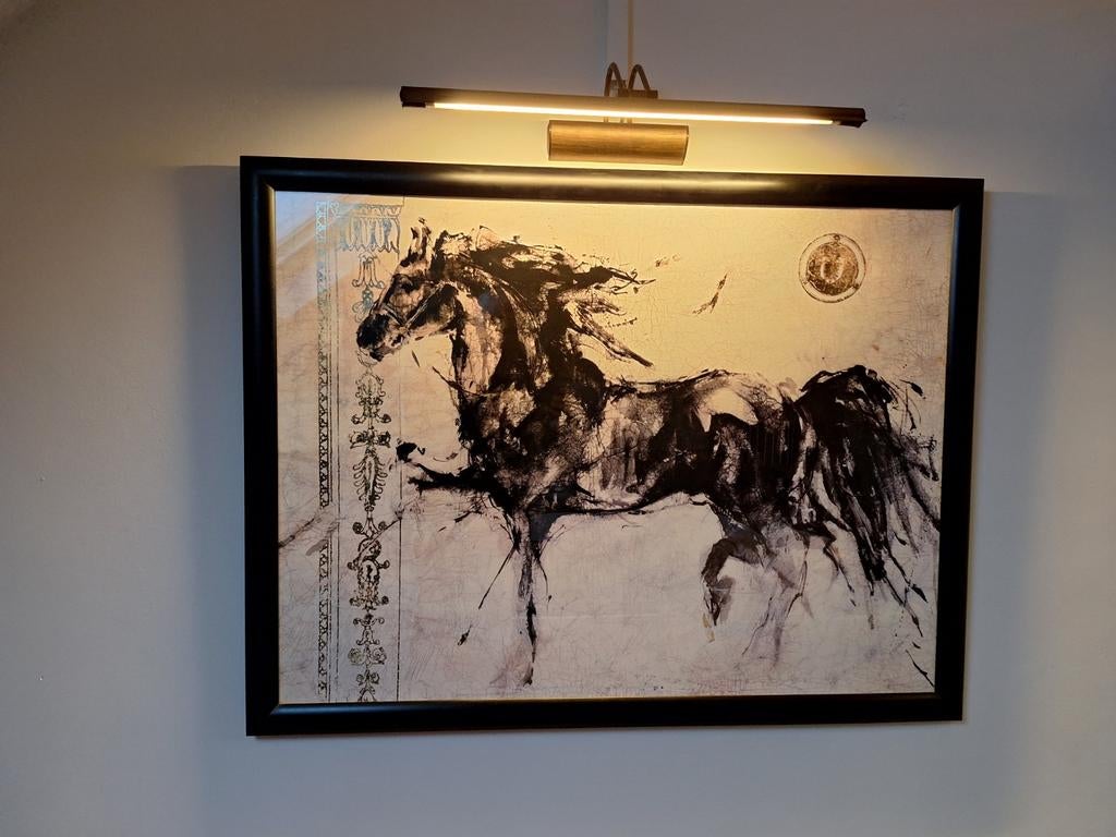 Schilderij Lepa Zena zwart paard, Dieren en Toebehoren, Ophalen of Verzenden