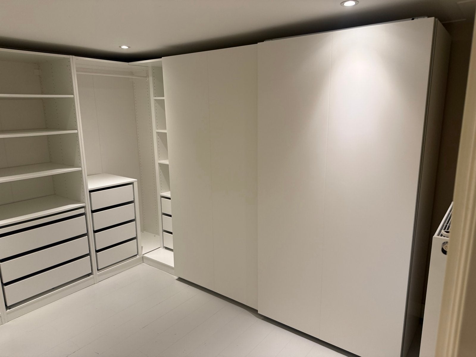 Witte kledingkast (pax) met schuifdeuren en lades, Ophalen, Gebruikt, Met lade(s), Overige houtsoorten