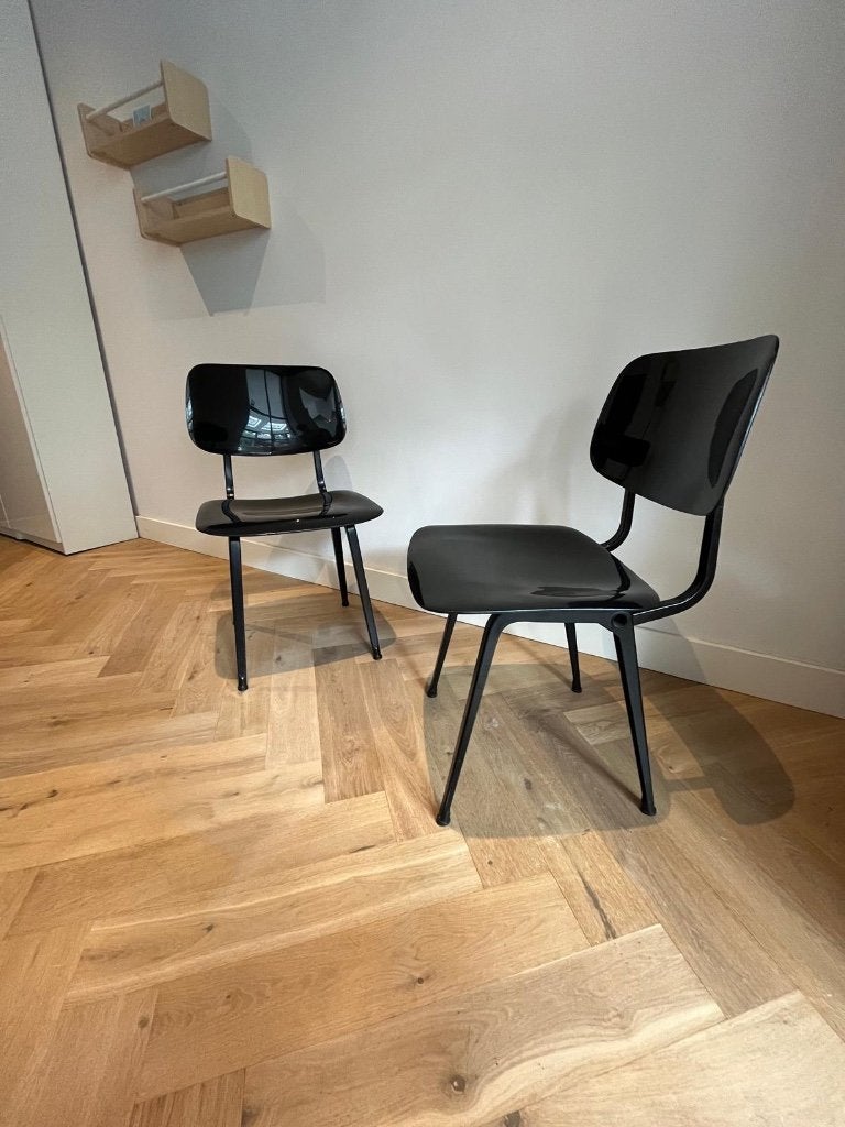 Friso Kramer Revolt stoelen zwart 2x, Ophalen, Kunststof, Gebruikt, Twee