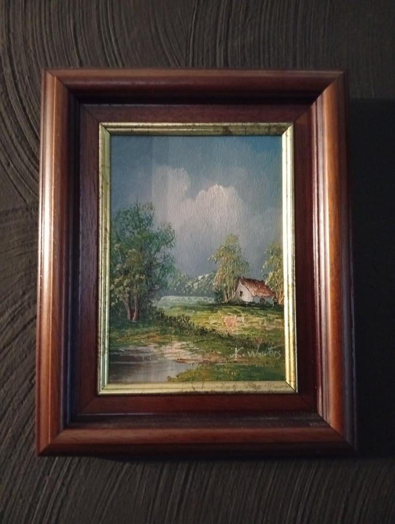 2 kleine schilderijen op doek, Antiek en Kunst, Kunst | Schilderijen | Klassiek, Ophalen
