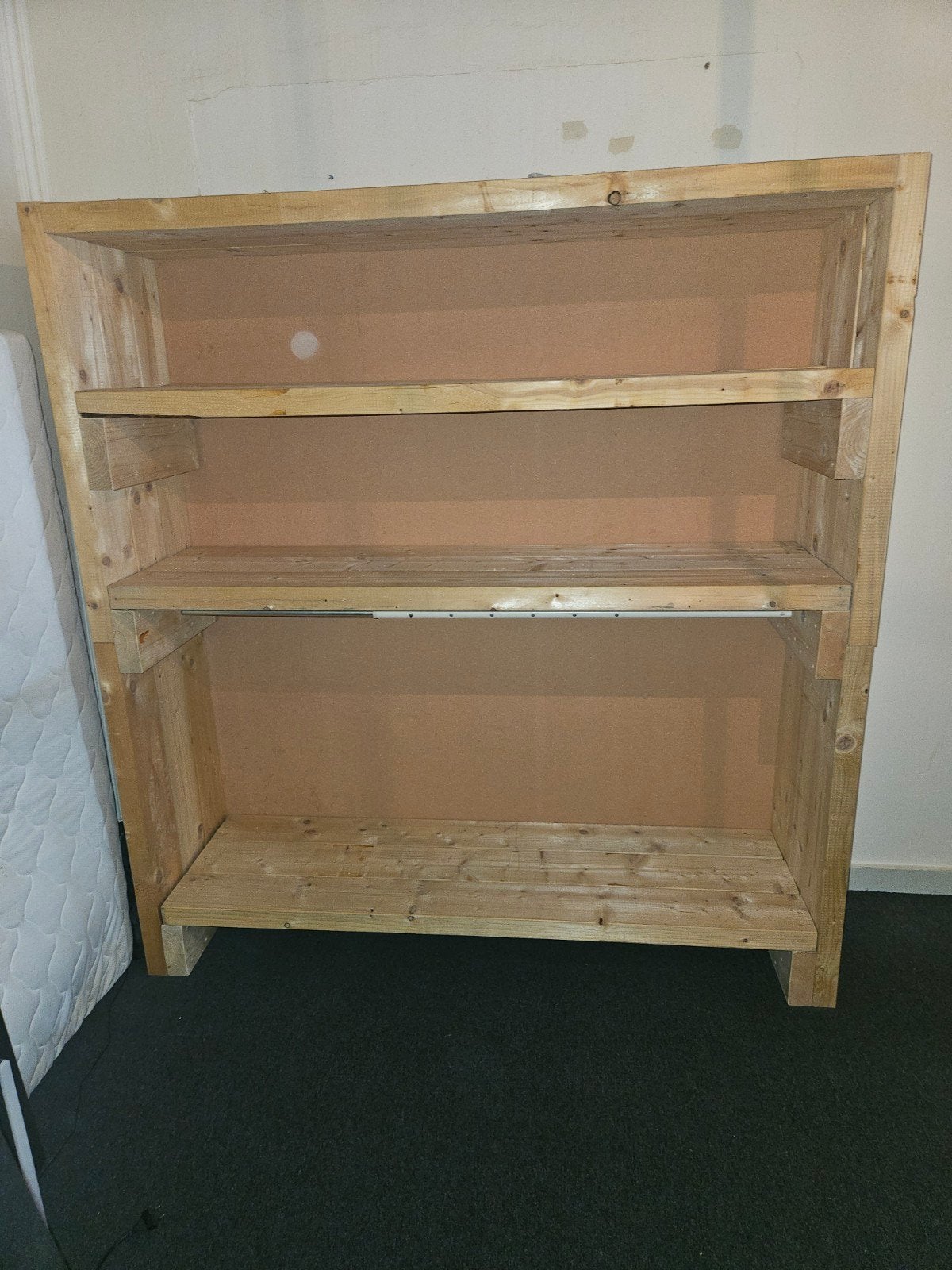 Steigerhouten kast met planken en hangruimte, Huis en Inrichting, Kasten | Boekenkasten, Ophalen, Landelijk, Industrieel, Robuust