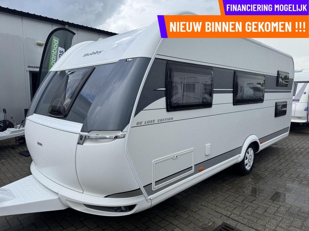 Hobby 545 KMF DE LUXE ED.,STAPELBED,DWARSBED,VOORTENT,AIRCO, Caravans en Kamperen, Caravans, Hordeur, Hobby, 7 tot 8 meter, Bedrijf