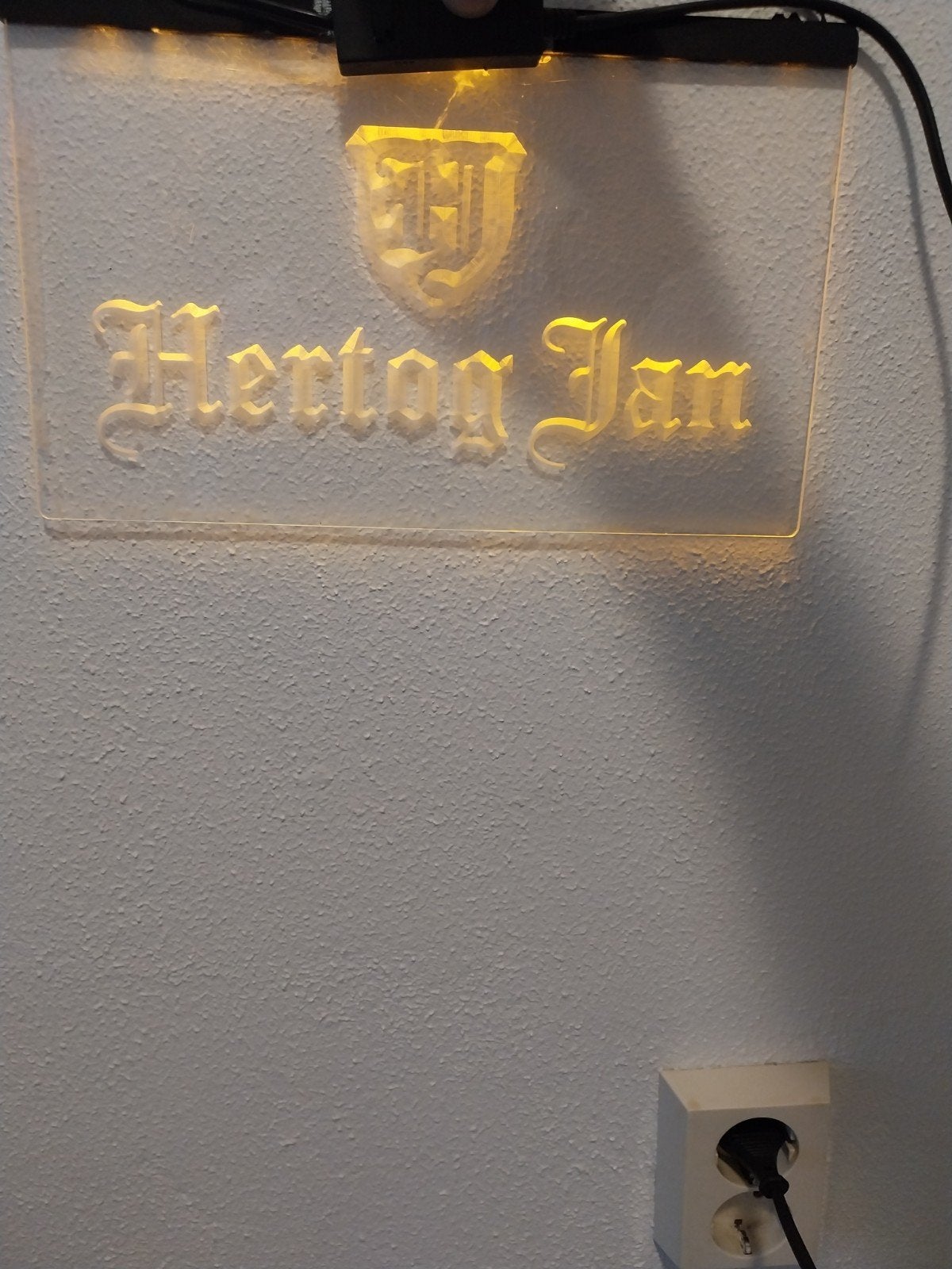 Hertog Jan, verlichting led. Neon bord. Lichtbord, Ophalen of Verzenden, Zo goed als nieuw, Lichtbak of (neon) lamp