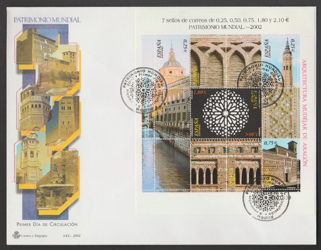 Spanje - FDC Michelnr 3784-3789 - Unesco, regio Aragón, Verzenden, Postfris