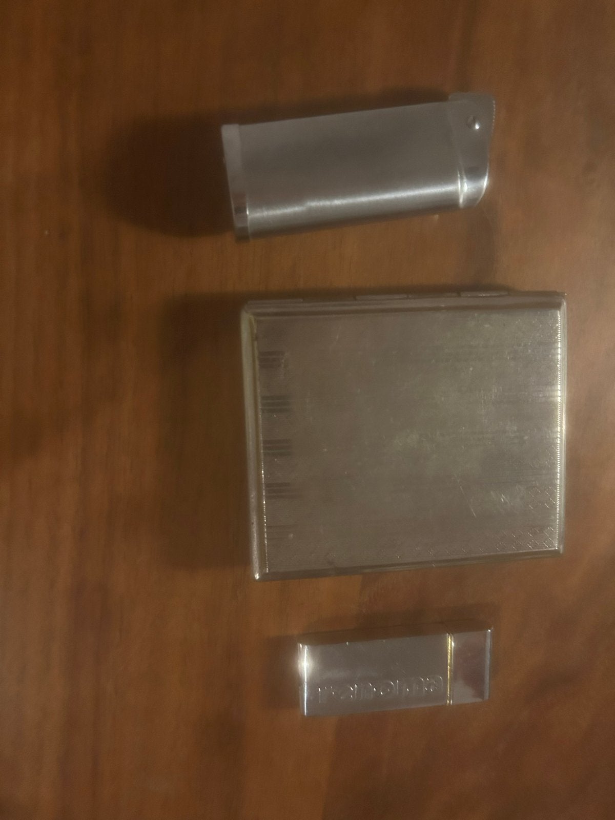 2 Aanstekers en Antiek Sigarettendoosje - Vintage Set, Ophalen of Verzenden, Gebruikt, Aansteker
