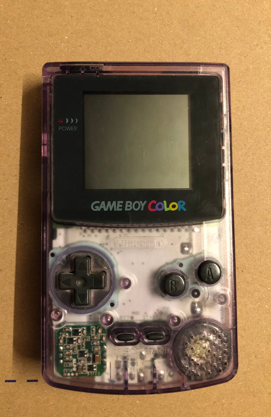 Game Boy Color - Transparant Paars (CGB-001), Spelcomputers en Games, Ophalen of Verzenden, Gebruikt, Game Boy Color
