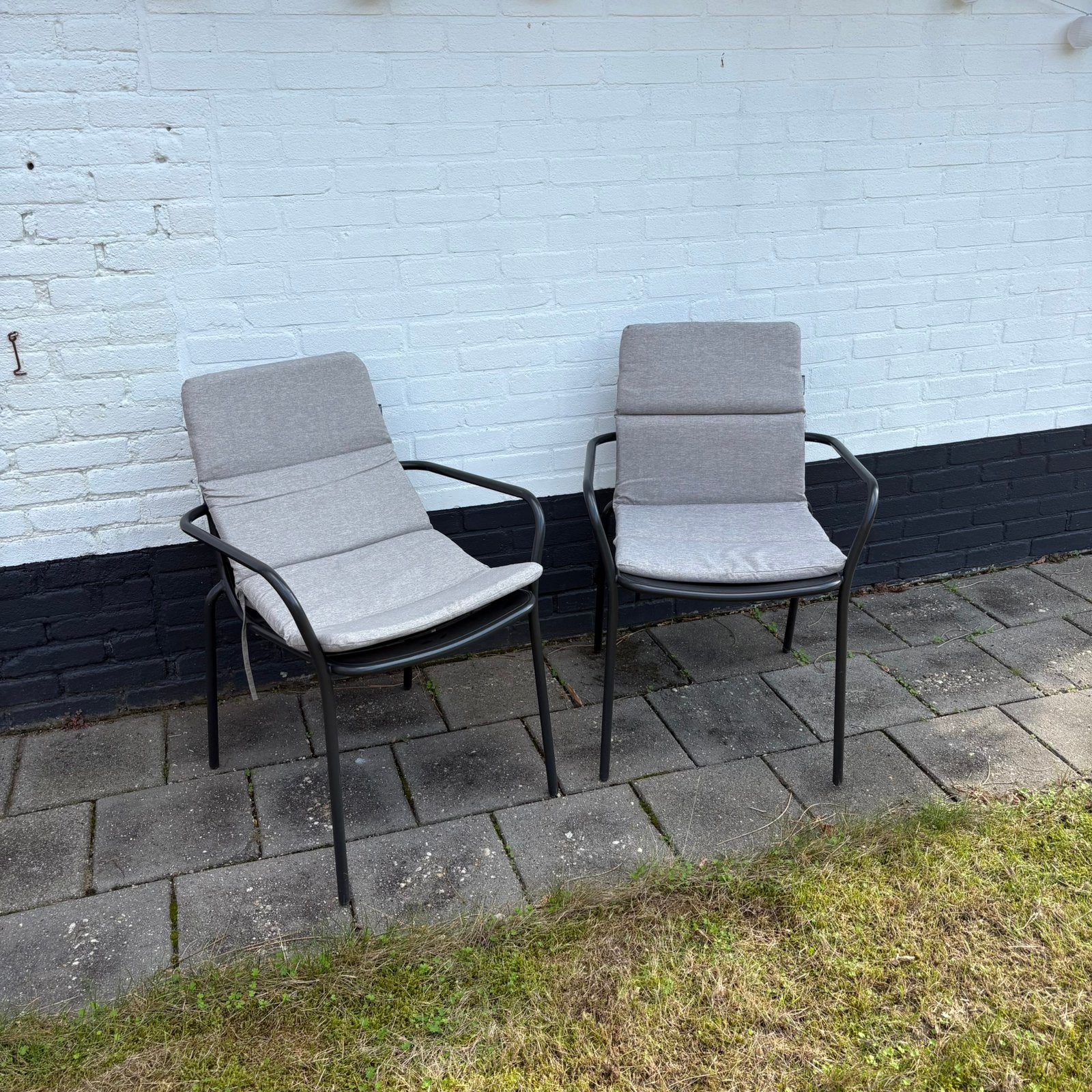 2 tuinstoelen Intratuin met kussens, Tuin en Terras, Ophalen, Zo goed als nieuw, Metaal