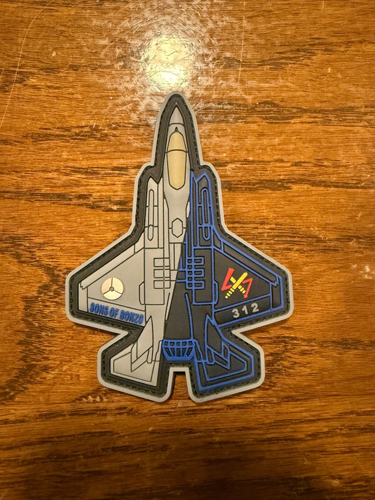 Patch 312 SQN F-35 PVC Blauw, Verzenden, Nieuw, Patch, Badge of Embleem