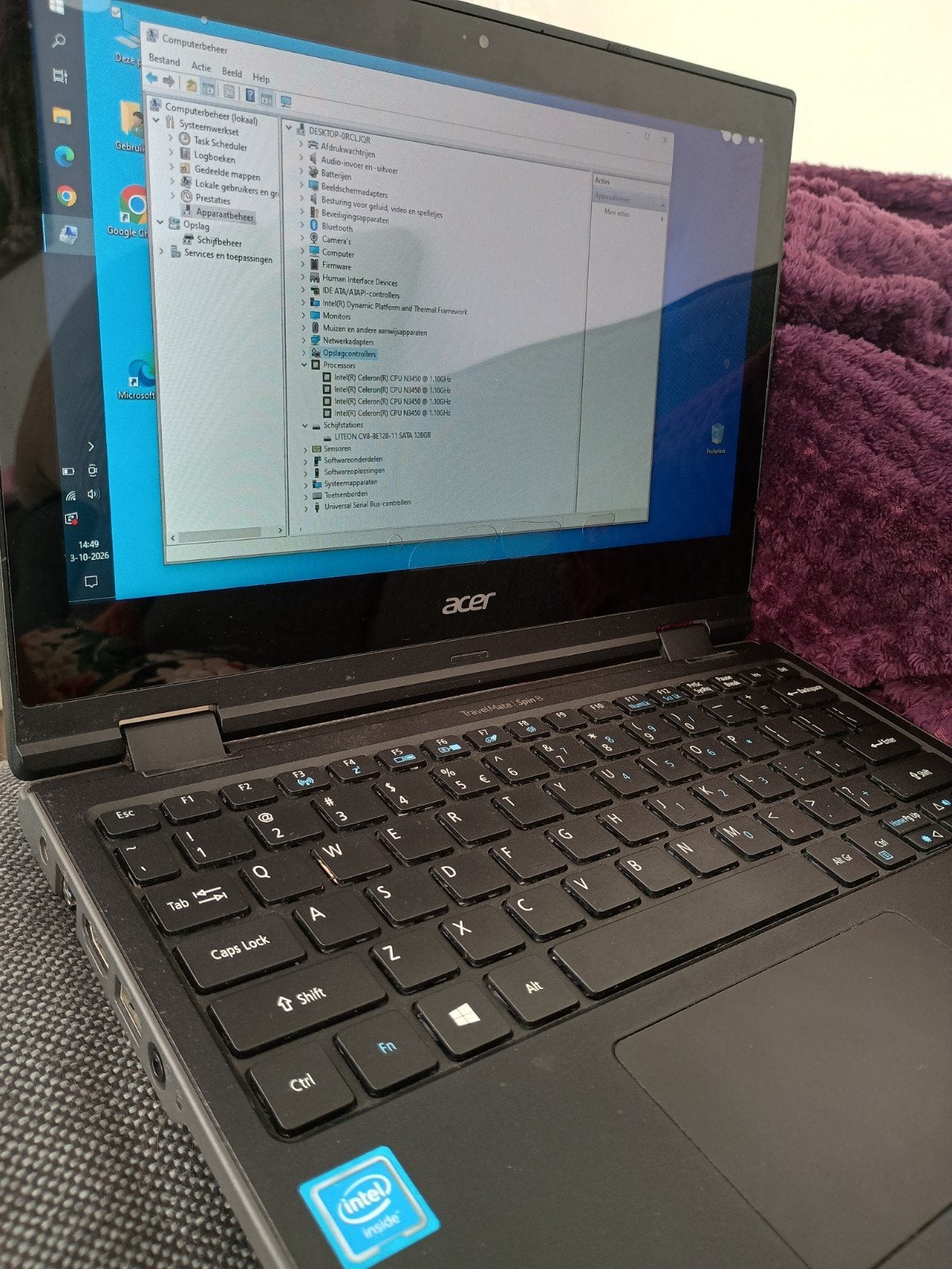 Acer Travelmate B118-R-C2UK, Computers en Software, Ophalen of Verzenden, Qwerty, Minder dan 2 Ghz, SSD