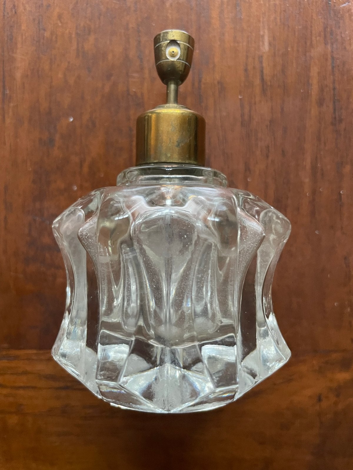 Vintage Glazen Parfumflesje met verstuiver, Ophalen of Verzenden