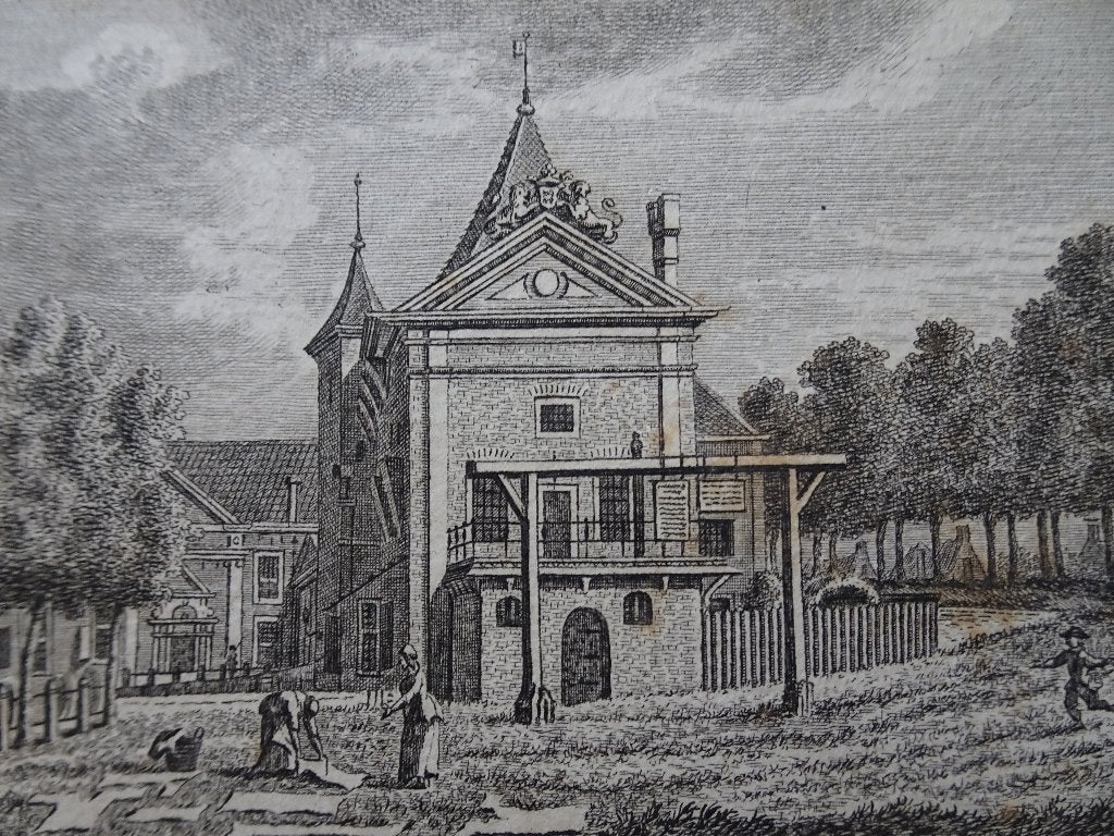 gravure Blokhuispoort, Blokhuis Leeuwarden, Bendorp, 1793, Verzenden, Stadsgezicht, Gravure, Origineel