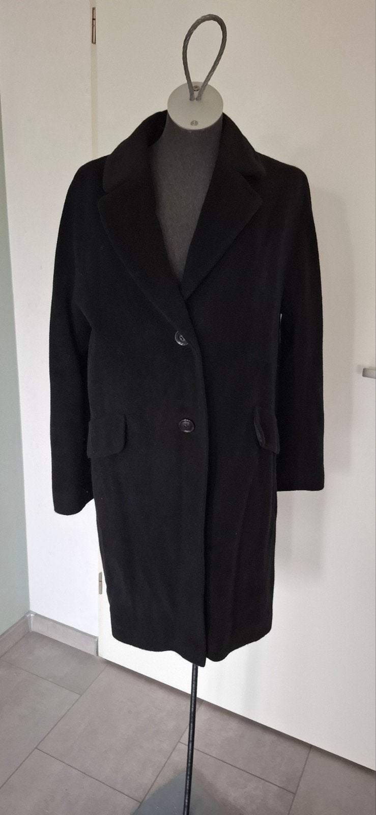Marccain mantel wollen jas winterjas zwarte mantel 36 38 igs, Zwart, Ophalen of Verzenden, Zo goed als nieuw, Maat 36 (S)