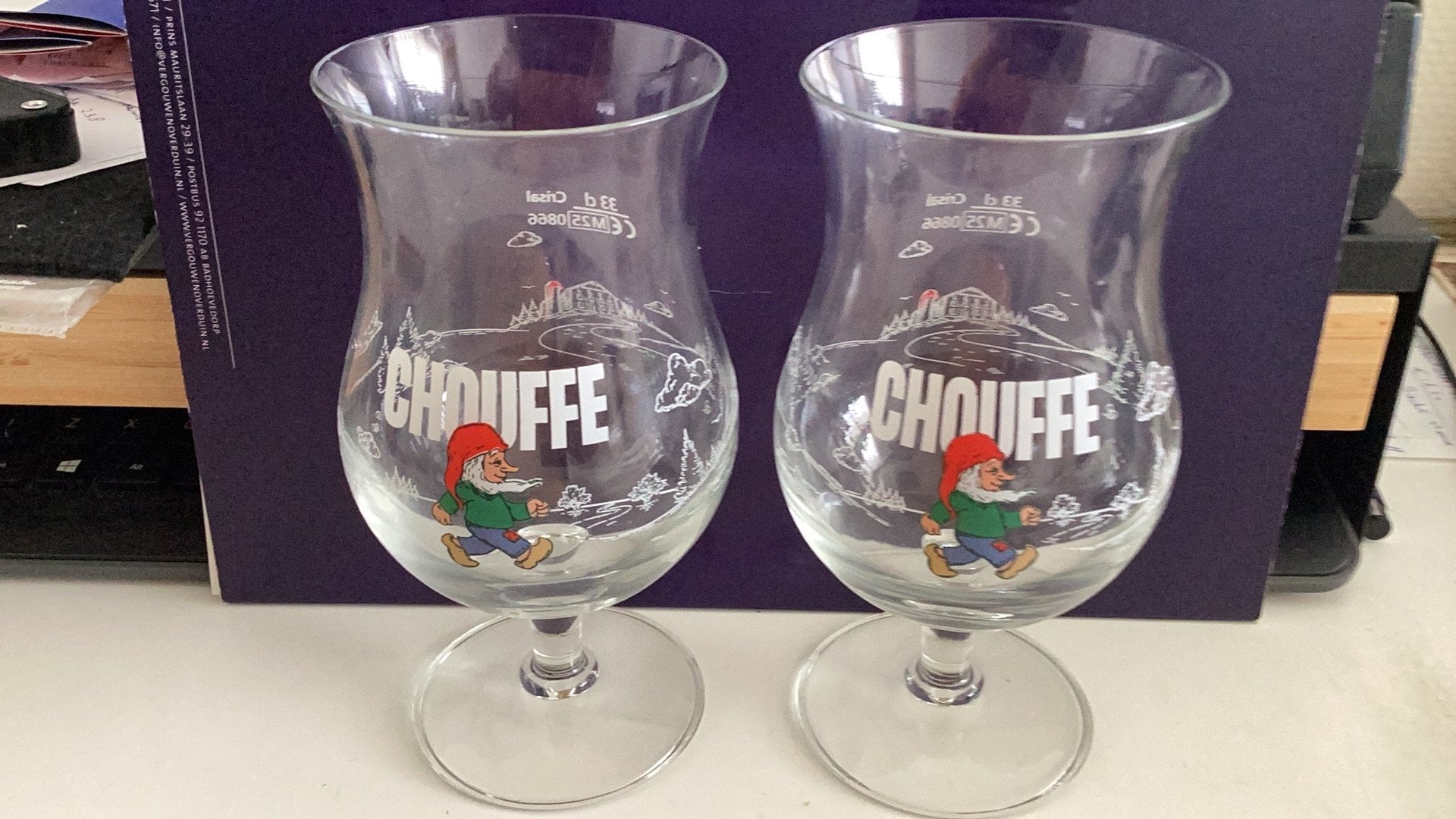 Chouffe Bierglazen, Verzamelen, Ophalen of Verzenden, Zo goed als nieuw, Glas of Glazen, Duvel
