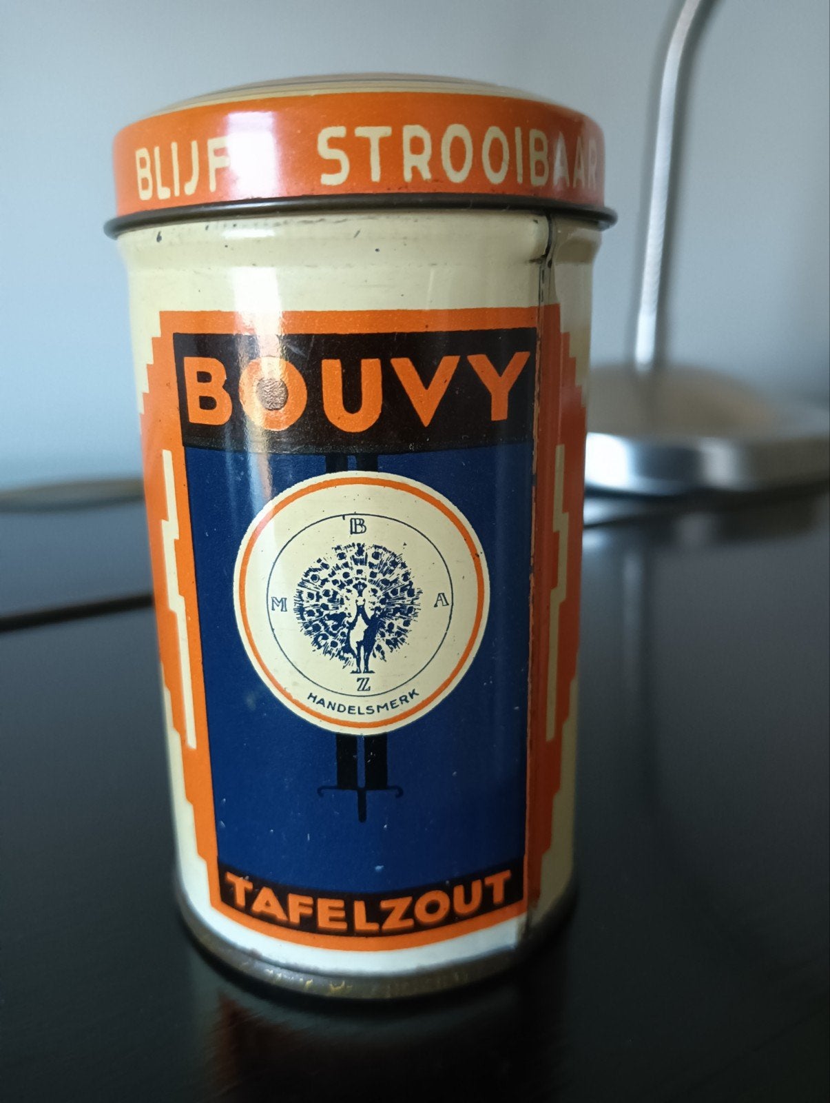 Vintage strooibusje Bouvy tafelzout nr 10 zeer goede staat, Verzenden, Zo goed als nieuw, Overige