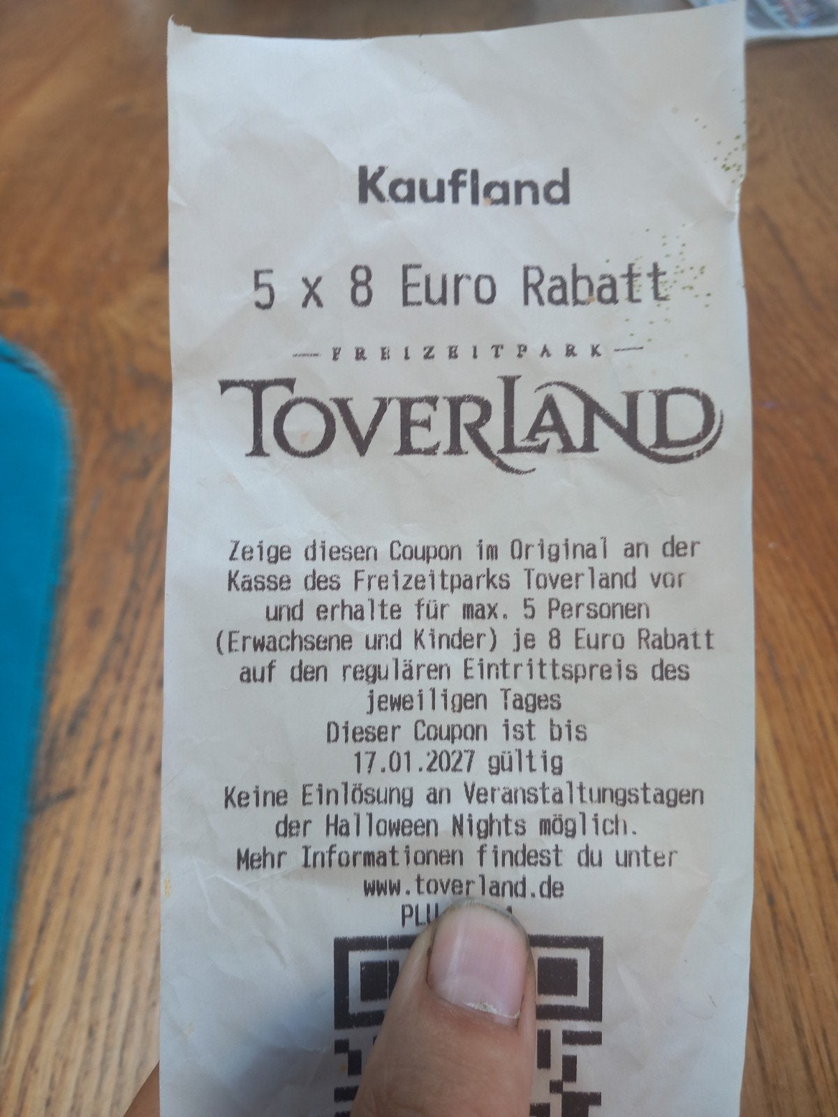Toverland korting, Drie personen of meer, Kortingsbon, Pretpark