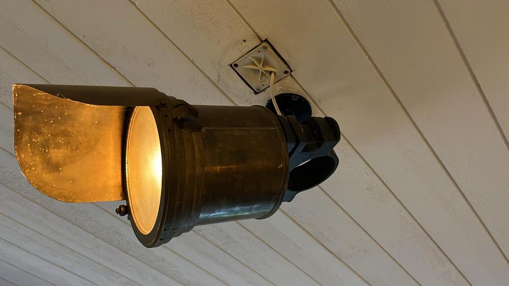 Originele zware brugwachterslamp / scheepslamp van messing, Verzamelen, Ophalen, Gebruikt