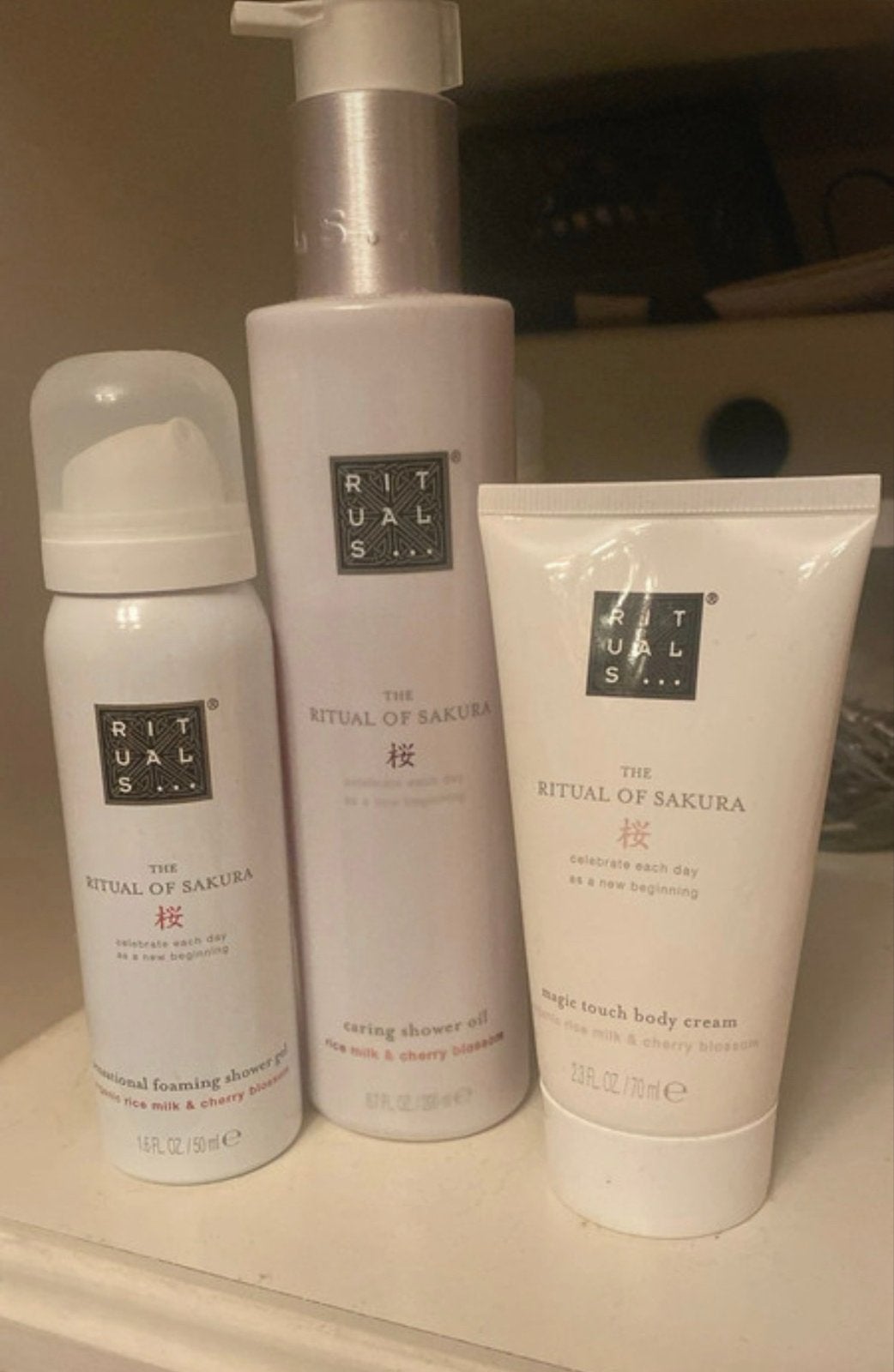 Rituals The Ritual of Sakura douchegel doucheolie bodycream, Ophalen of Verzenden, Zo goed als nieuw, Bad & Douche