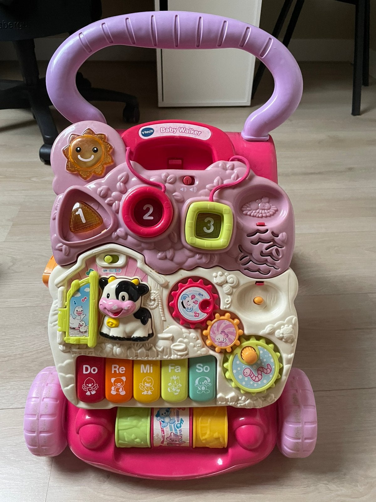 Babywalker roze Vtech, Ophalen, Zo goed als nieuw, 6 maanden tot 2 jaar