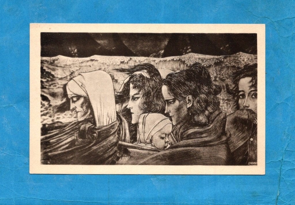 Oude art-kaart Jan Toorop   " Zielengang langs den Oceaan ", Verzenden, 1920 tot 1940, Ongelopen, Overige thema's