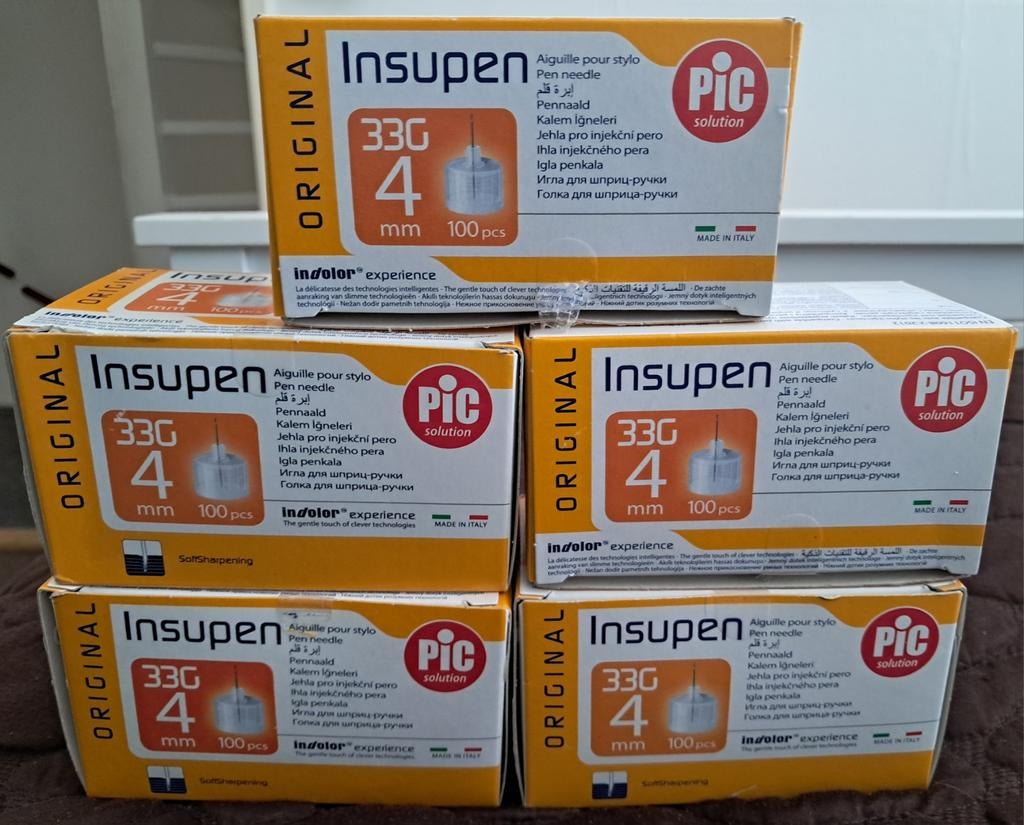 5 doosjes Insupen 33G/4mm voor insulinepen voor €20 alle 5, Diversen, Ophalen of Verzenden