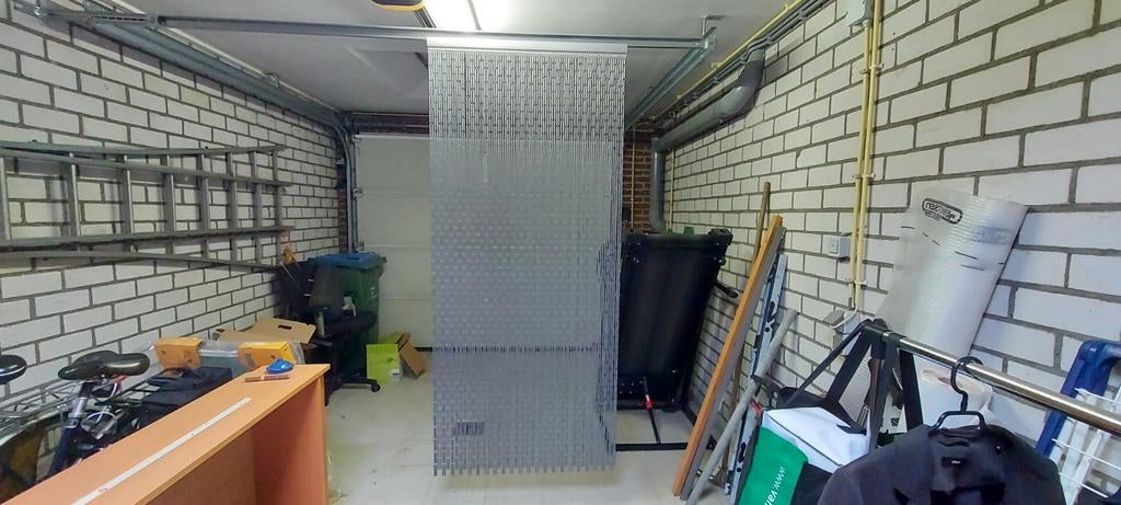 Sun Arts Vliegengordijn - Grijs, 86x200cm met rail, Ophalen, 50 tot 100 cm, Zo goed als nieuw, Grijs