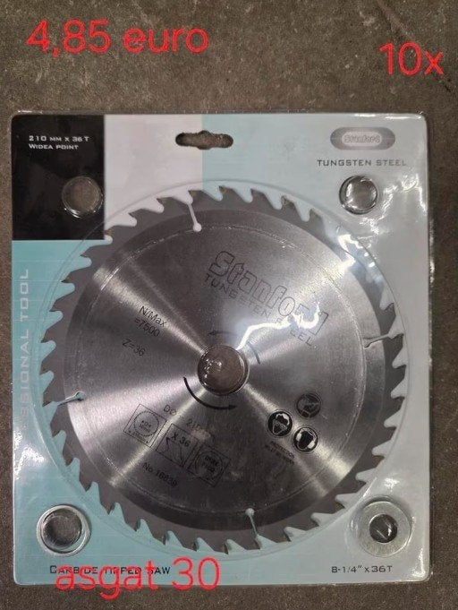 Widia zaagbladen 210x 36 tands per 10 stuks., Kettingzaag, Nieuw, Ophalen of Verzenden, 30 tot 70 mm
