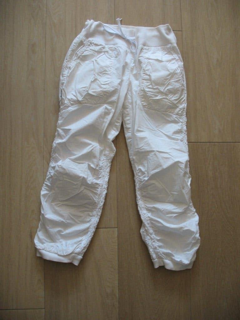 Watcher SPS Capri Broek Gerimpeld +Kantafwerking Vintage, Kleding | Dames, Wit, Ophalen of Verzenden, Driekwart, Maat 36 (S)