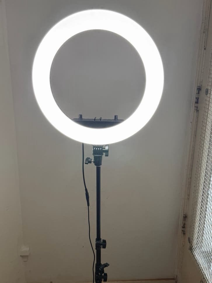 Grote Ringlight met Tas en Statief - HQ-18" LED Soft Ring Li, Overige merken, Belichting, Ophalen of Verzenden, Zo goed als nieuw