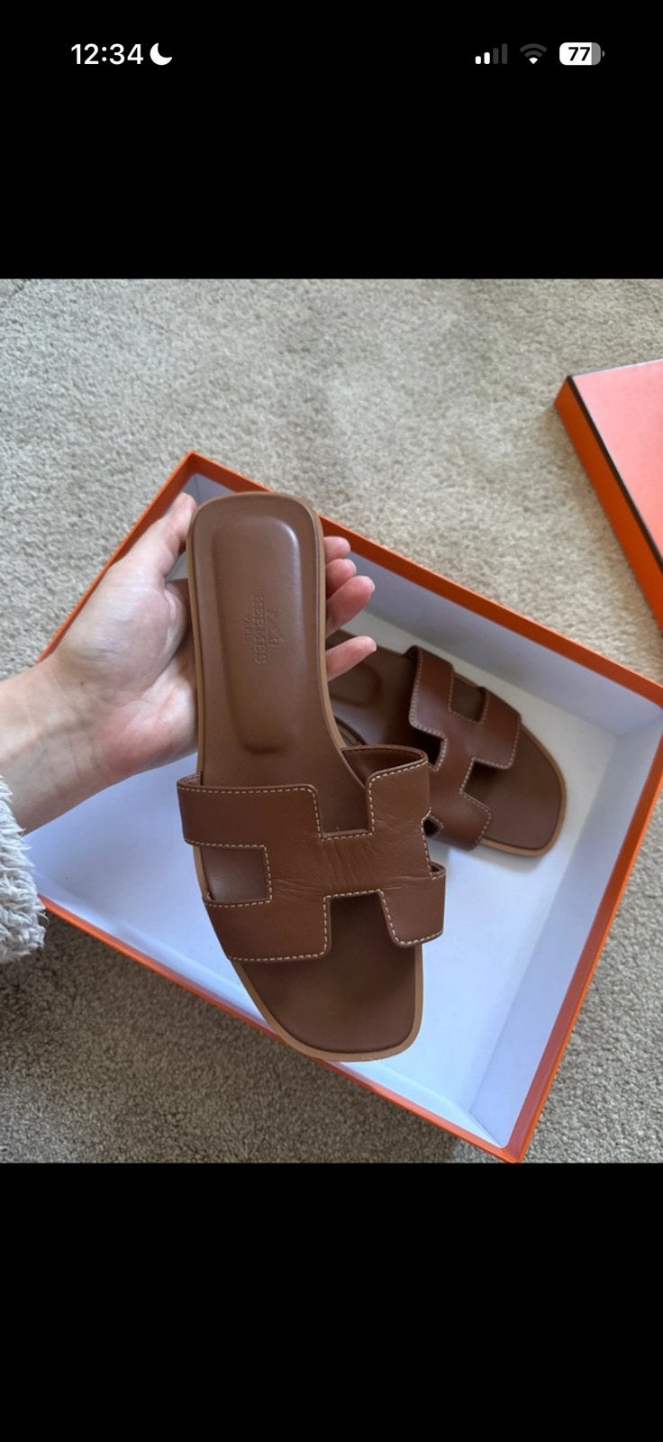 Hermes Oran sandalen maat 37, Ophalen of Verzenden, Zo goed als nieuw, Sandalen of Muiltjes