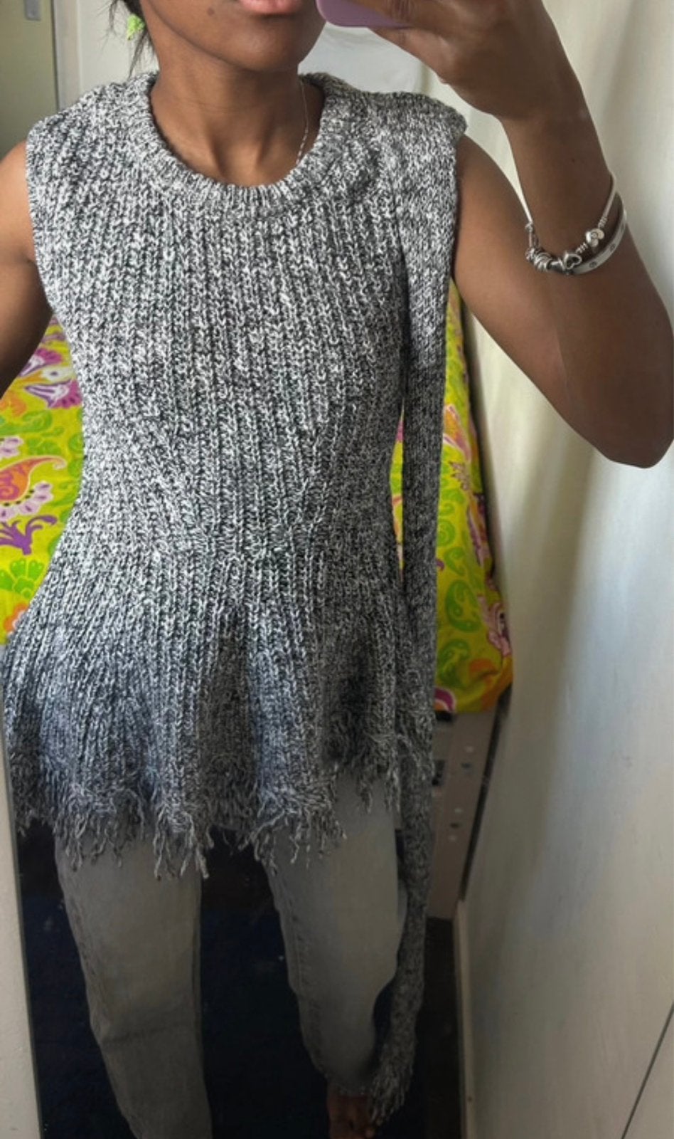 Zara gemêleerde peplum top / mouwloos gebreid vest, Ophalen of Verzenden, Nieuw, Maat 36 (S), Grijs