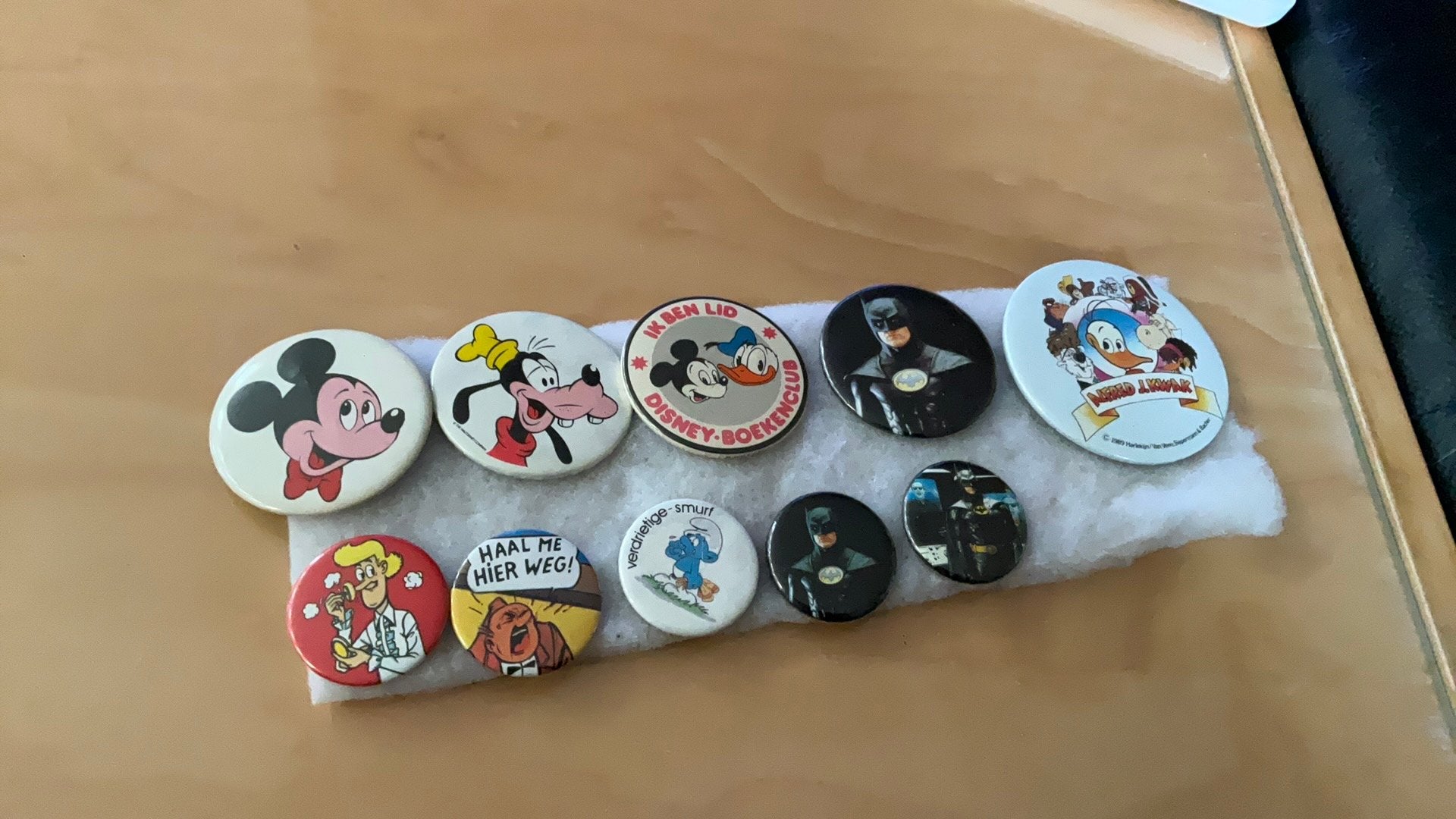 Vintage Disney, Suske Wiske, Alfred Kwak, Smurf Buttons, Ophalen of Verzenden, Gebruikt, Figuurtje, Button