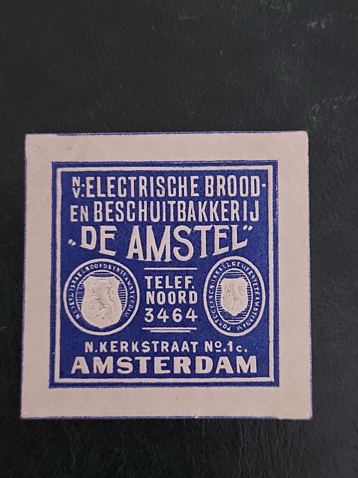 Sluitzegel Elekt Brood Beschuitbakkerij DE AMSTEL Amsterdam, Verzamelen, Verzenden, Overige typen