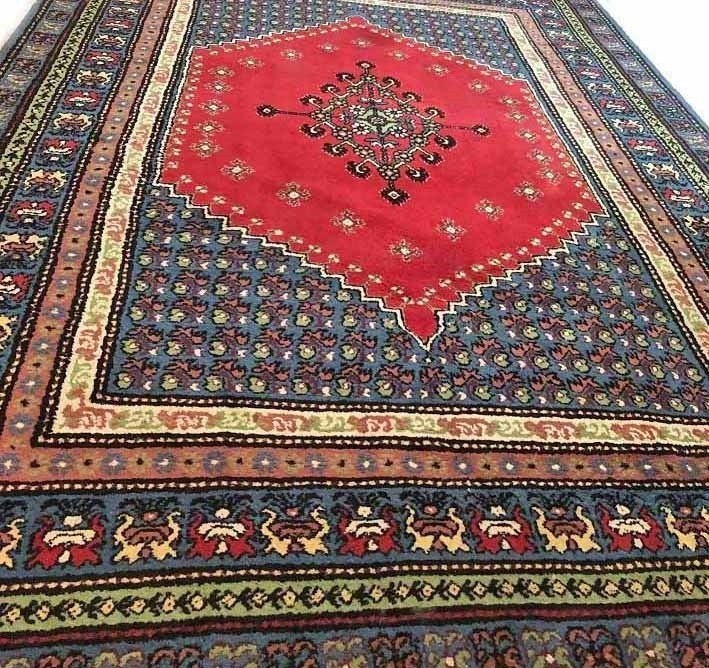 Grote Perzisch tapijt handgeknoopt vloerkleed wol, Ophalen, Groen, 200 cm of meer, Zo goed als nieuw