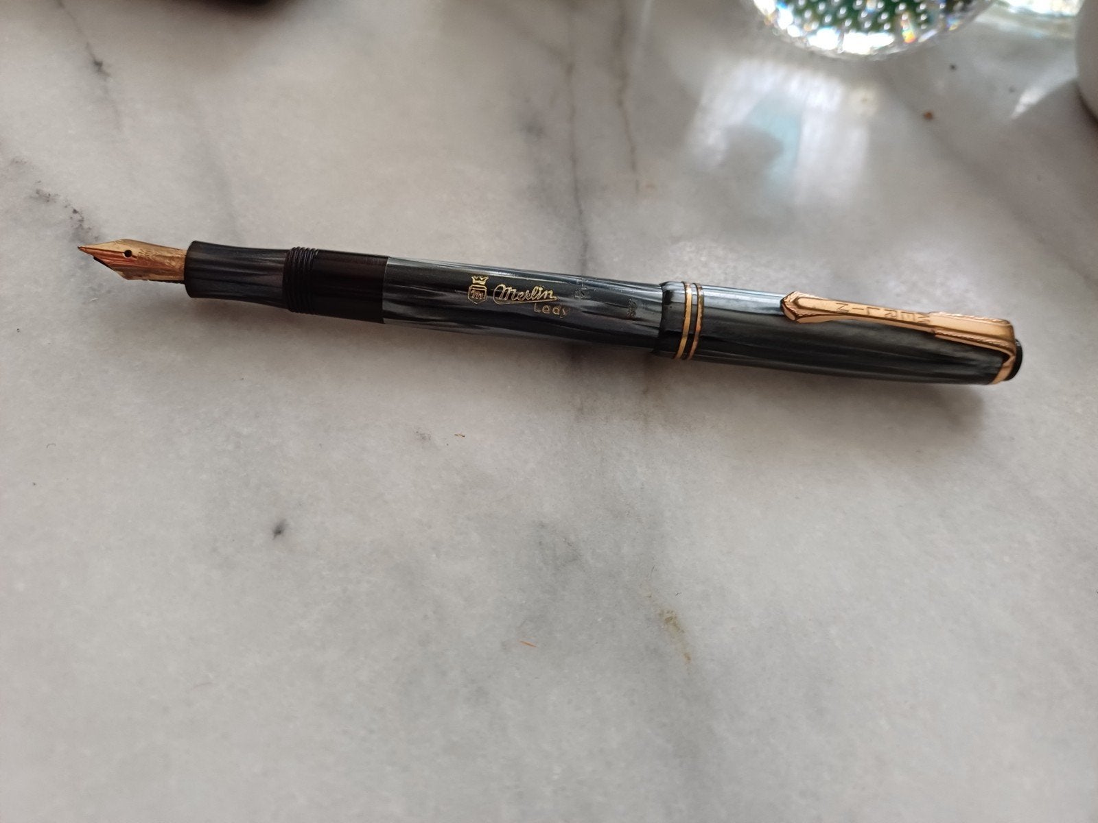 Vintage Merlin Vulpen Jaren '50 punt goud, Ophalen of Verzenden