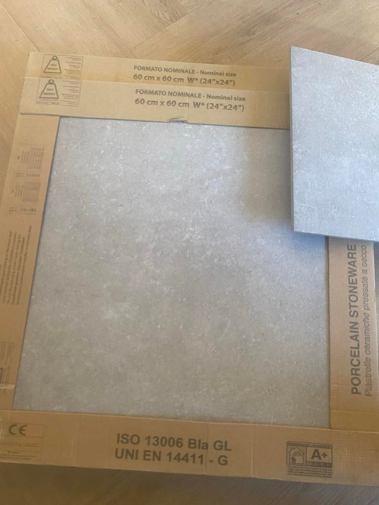 Restant badkamertegels 60x60 cm - ca. 3,5 m², Ophalen, 60 cm of meer, Keramiek, Nieuw