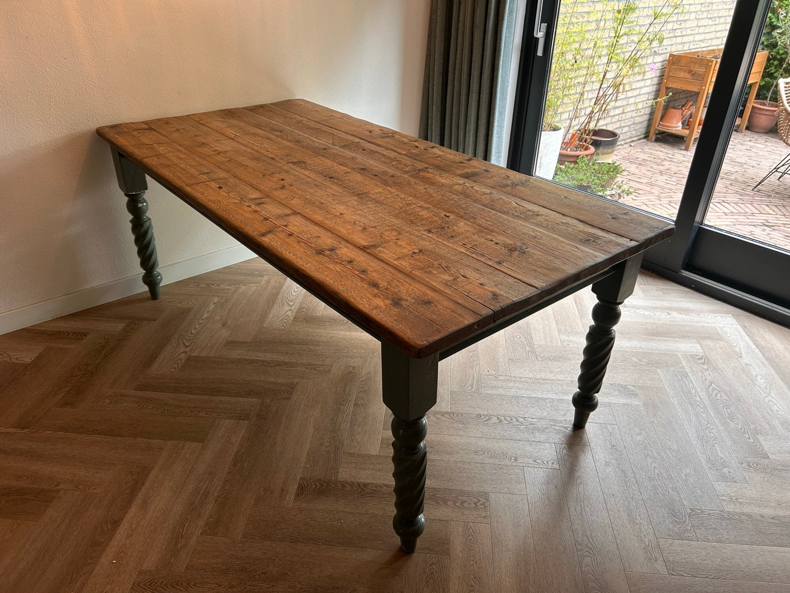 Vintage Landelijke Tafel - 100x200 cm, Huis en Inrichting, Tafels | Eettafels, Ophalen, Gebruikt, 100 tot 150 cm, Landelijk, vintage