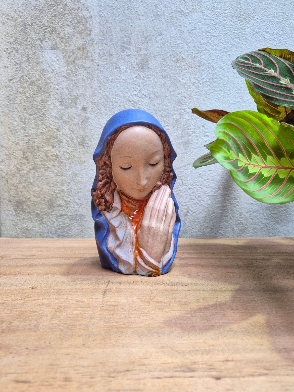 Vintage Maria Beeldje - Biddende Madonna - Keramiek, Ophalen of Verzenden