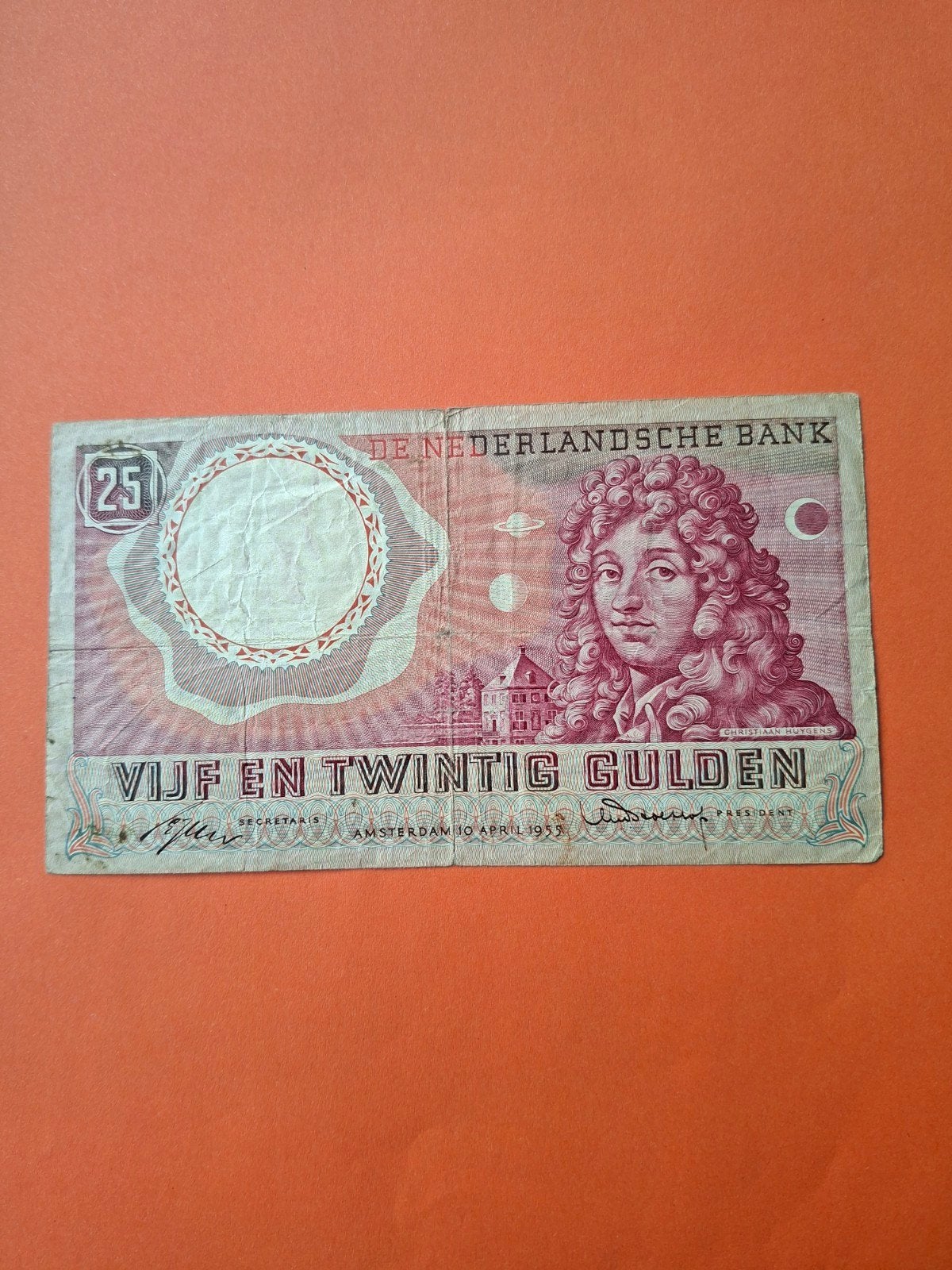 25 gulden Huygens uit 1955 in ZF
Serie nummer 3 KT 032659
NV, Ophalen of Verzenden, 25 gulden, Los biljet